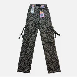 Your Cute Jeans Straight Leg Women's Jeans Size 00 W22 L 29.5 Girl's Leopard New